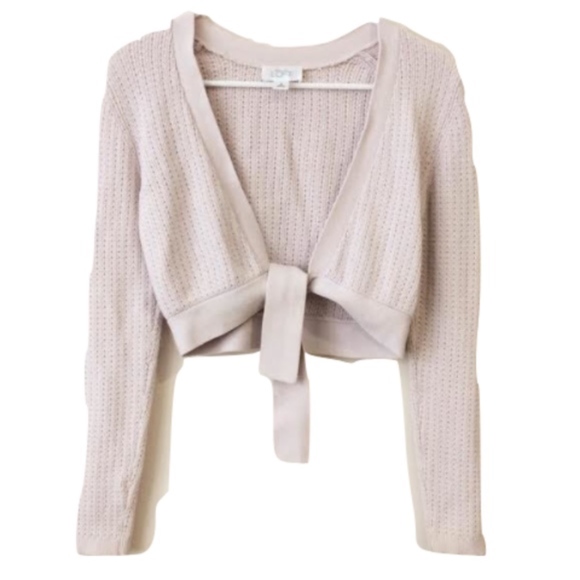 LOFT Sweaters - Loft Ballet Pink Cropped Wrap Sweater